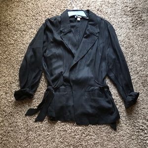Black blazer with ties on the side